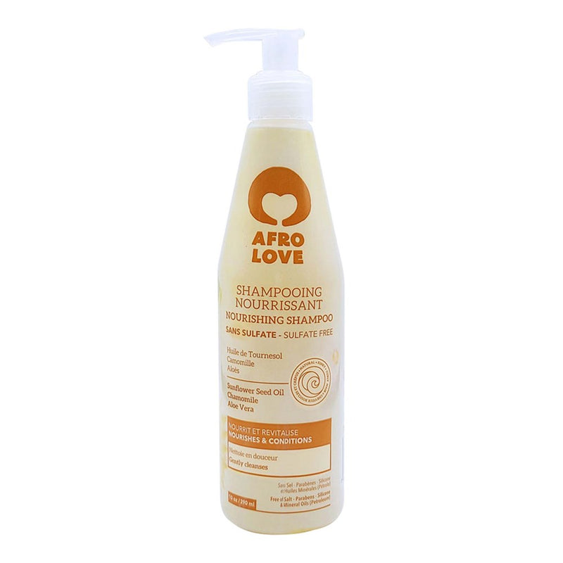 AFRO LOVE Nourishing Shampoo with Sunflower Seed, Chamomile & Aloe Vera (10oz)