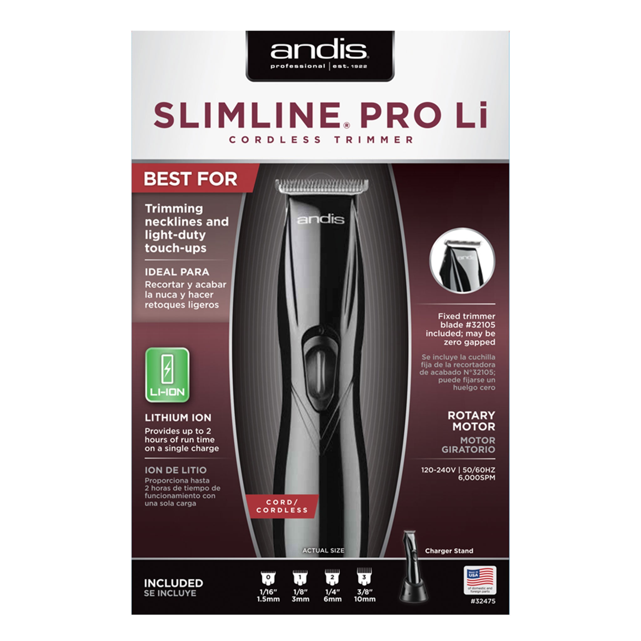 ANDIS Slimline Pro Li Cordless Trimmer [CUL Certified]