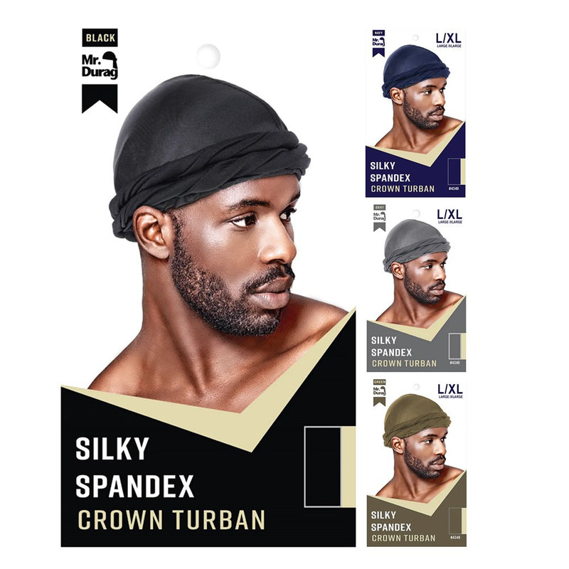 ANNIE Mr. Durag Silky Spandex Crown Turban (L/XL)