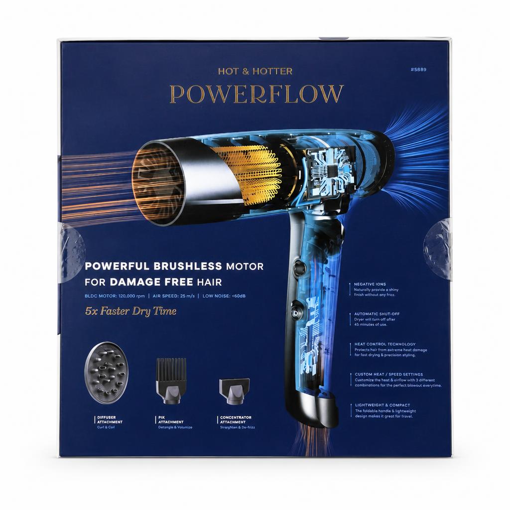 ANNIE Hot & Hotter Powerflow Foldable Brushless Hair Dryer