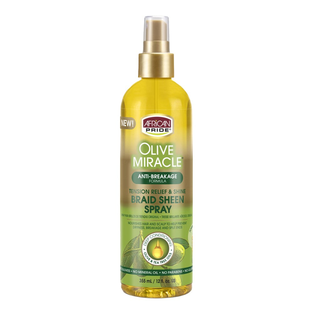 AFRICAN PRIDE Olive Miracle Braid Sheen Spray (12oz)