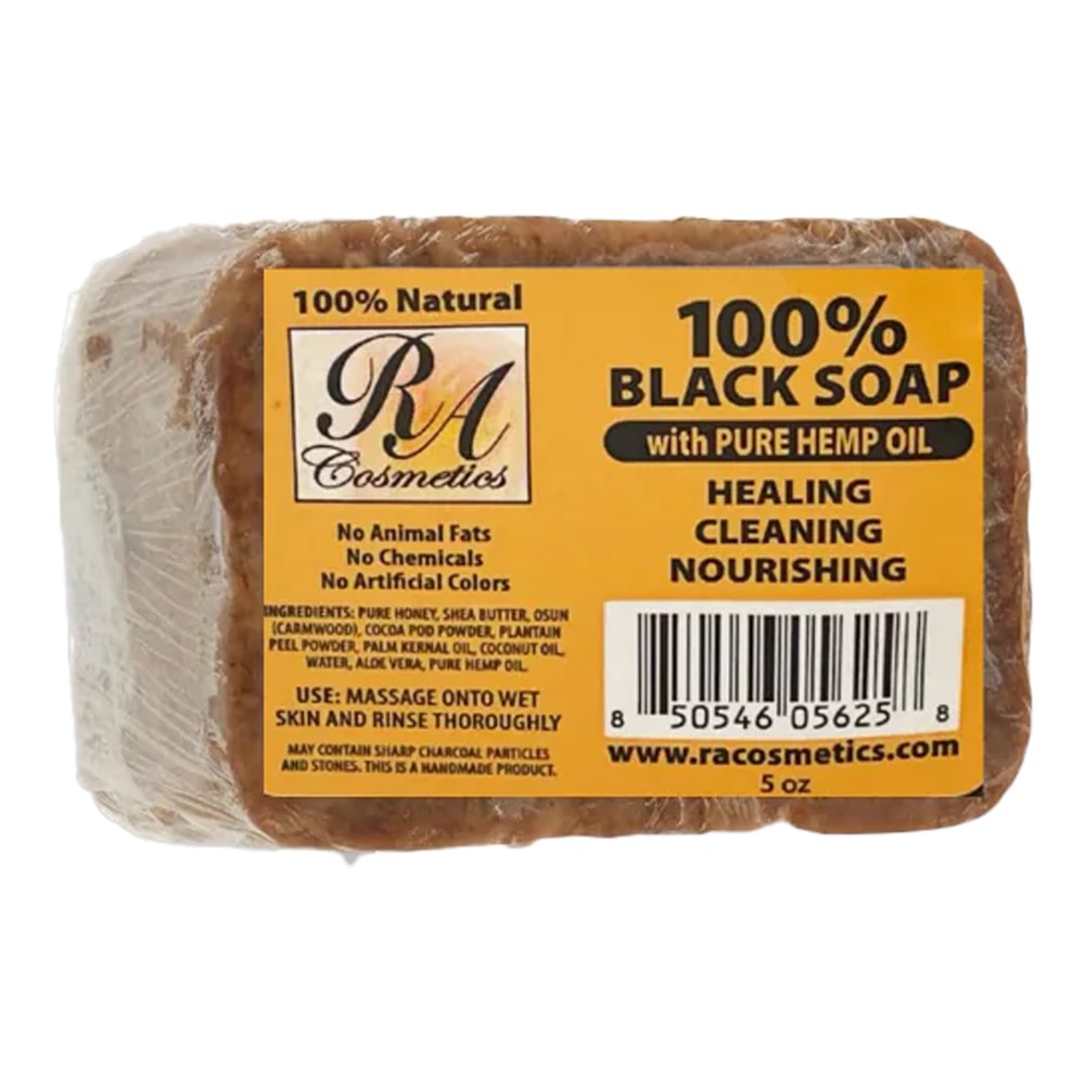 RA COSMETICS 100% Black Soap Bar (5oz)