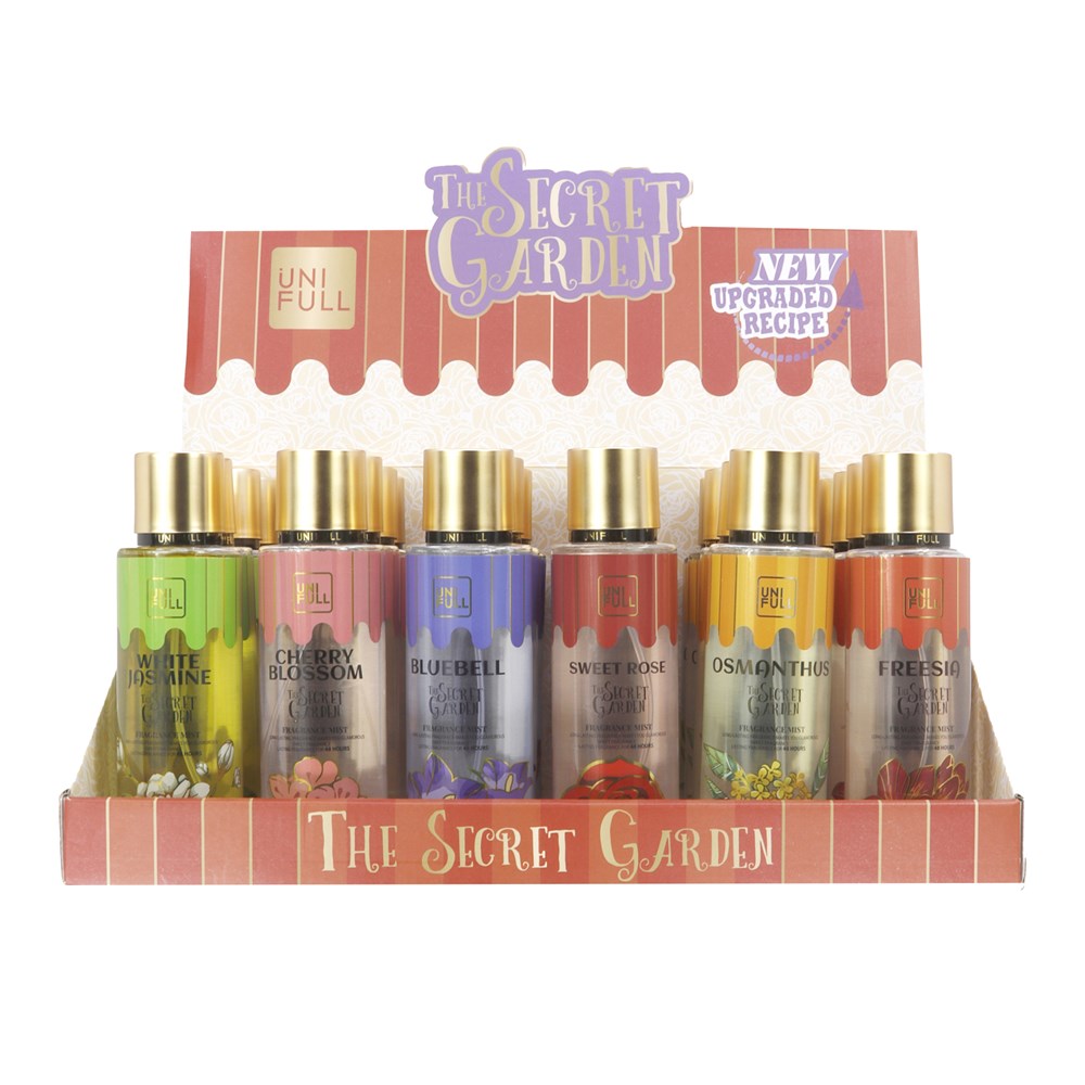 UNI FULL The Secret Garden Fragrance Mist Display (250ml, 6 Flavors ? 4 Each)