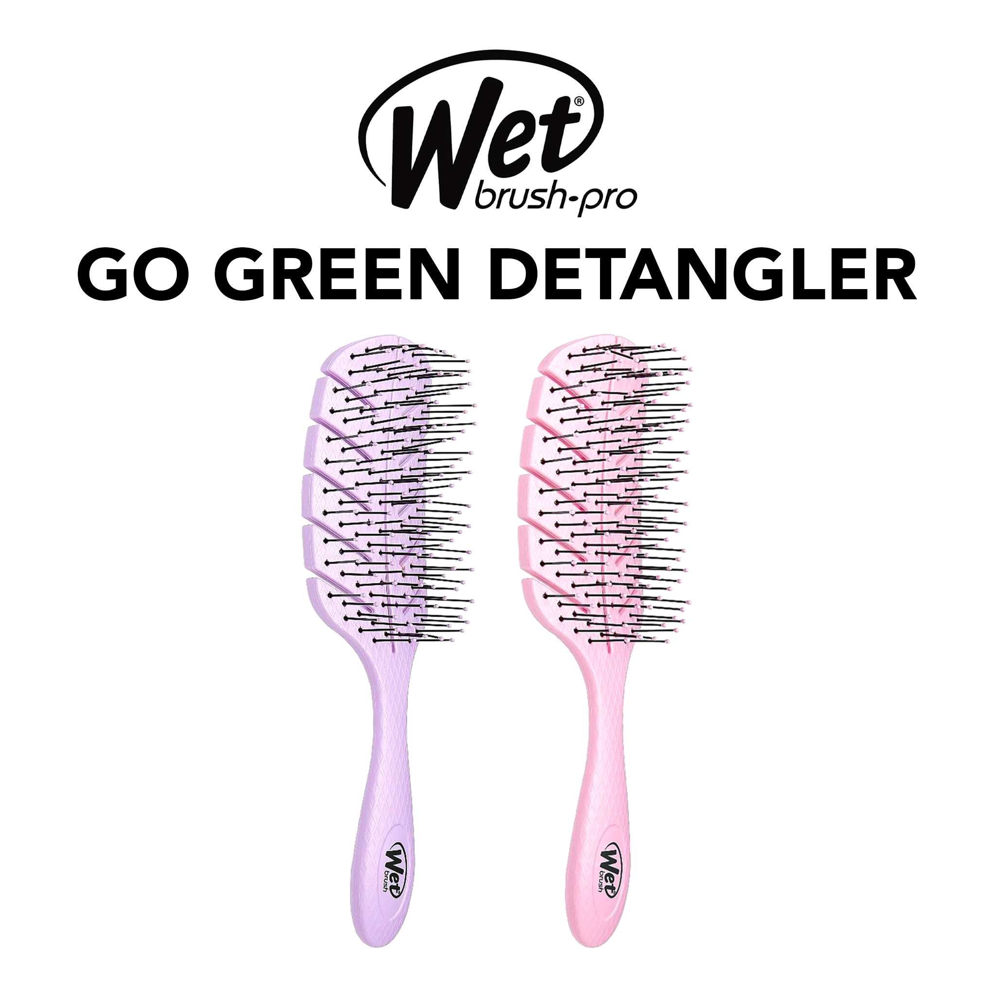 Two pink Wet Brush Pro detanglers on a white background with the brand name displayed.