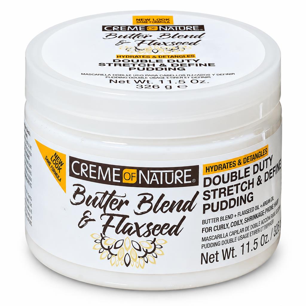CREME OF NATURE Pudding Double Duty Stretch & Define au beurre et graines de lin (326 g)
