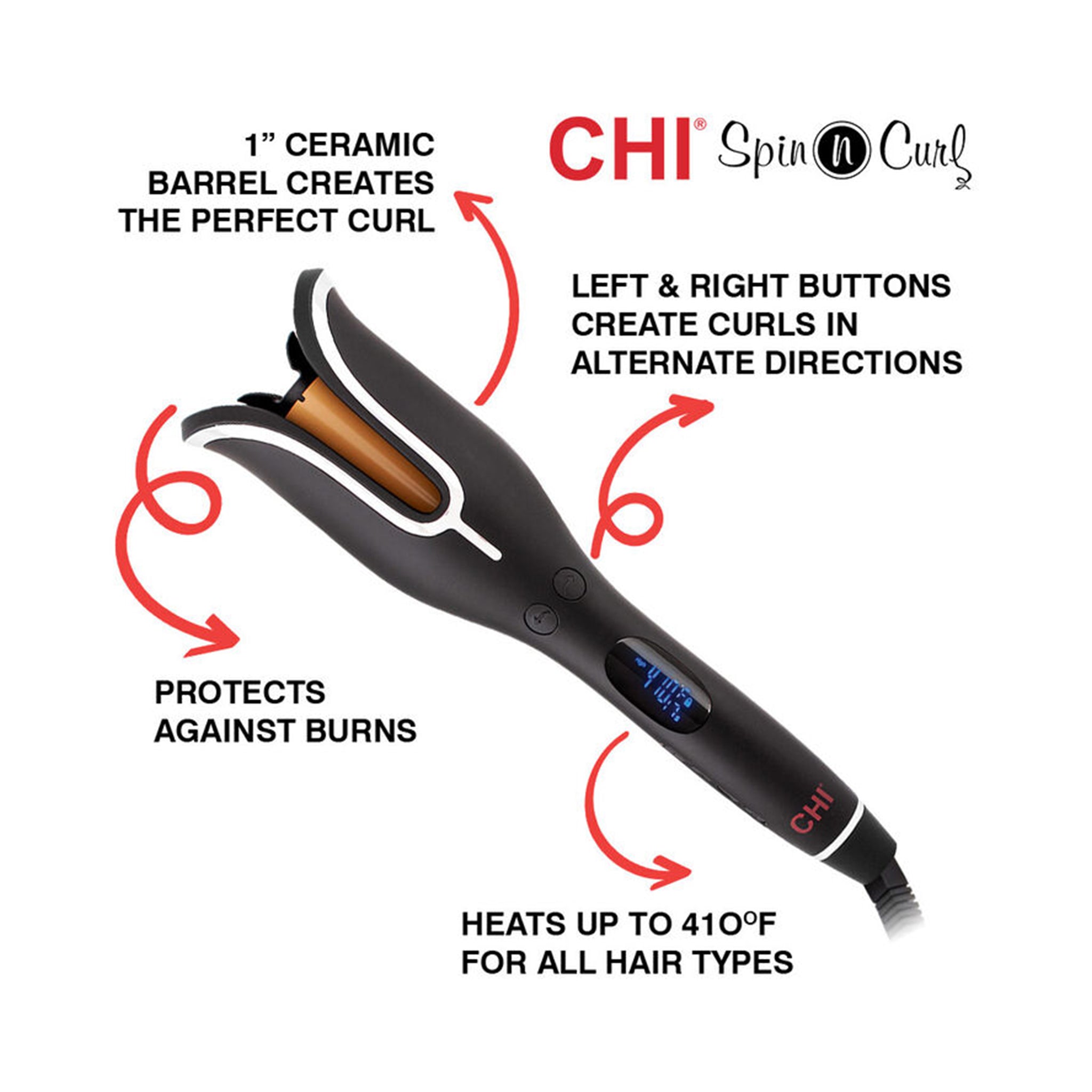 CHI Spin N Curl 1 Inch - Matte Black