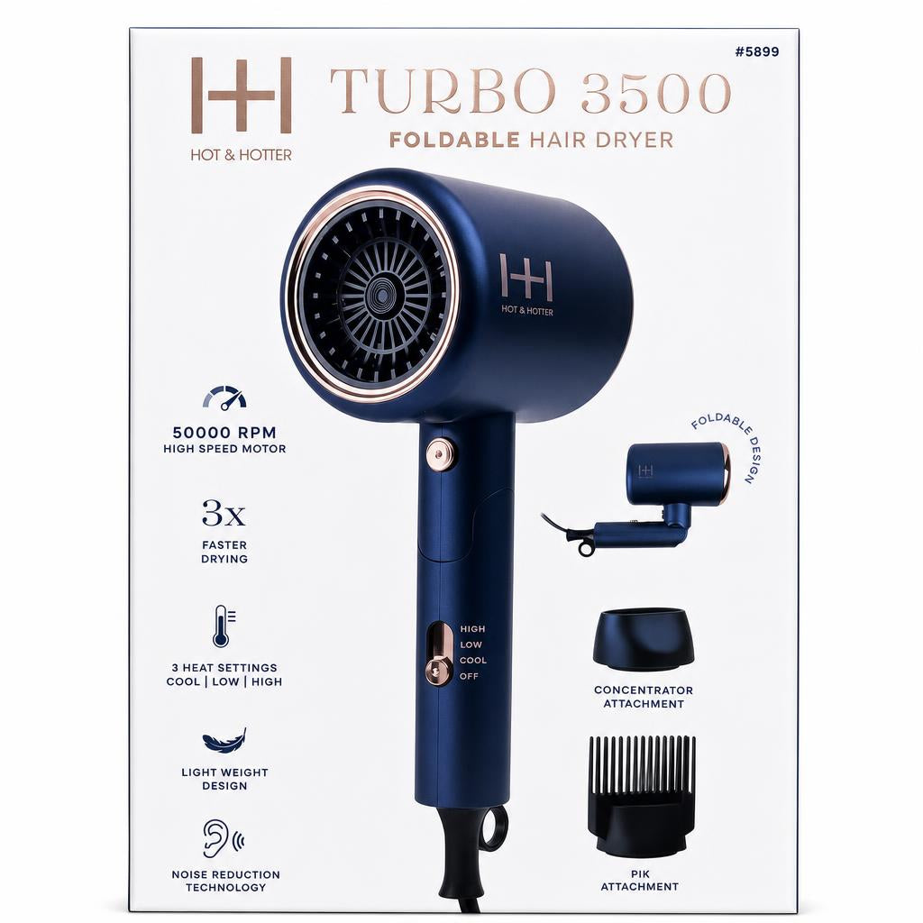 ANNIE Hot & Hotter Turbo 3500 Foldable Hair Dyer