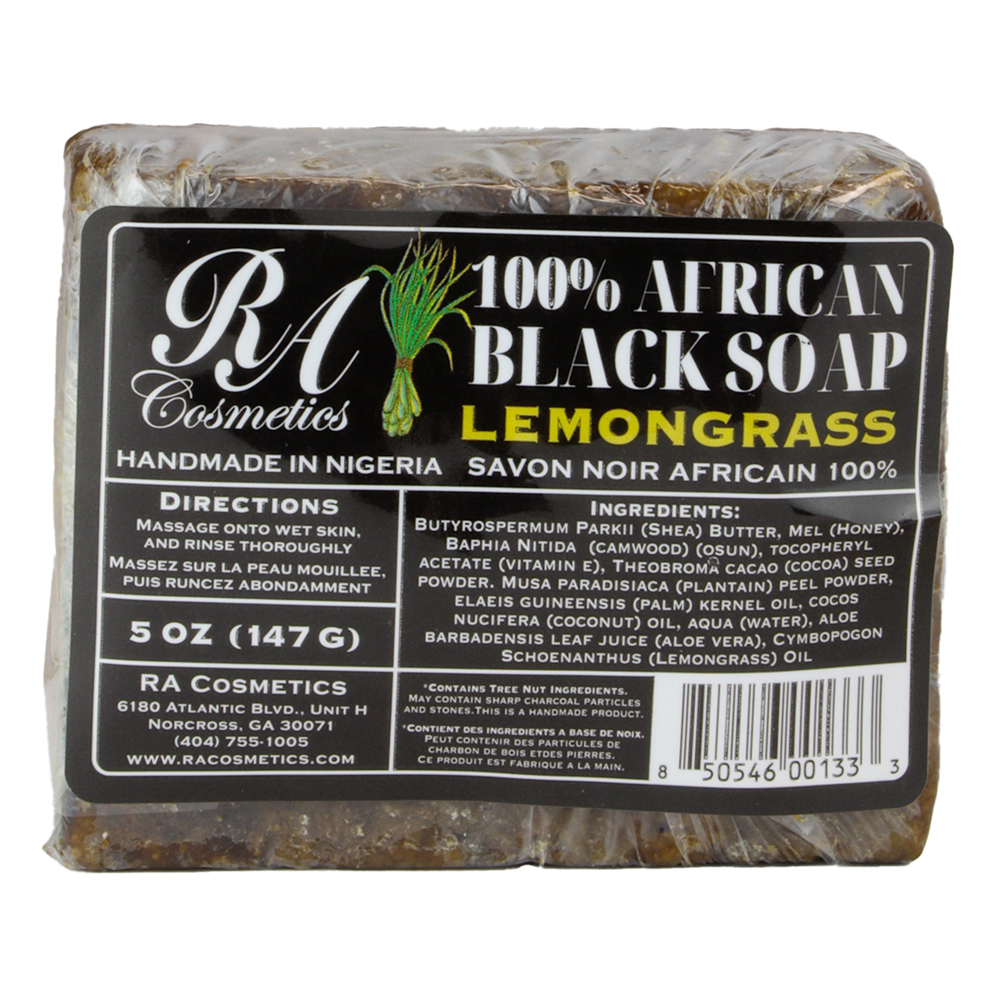 RA COSMETICS 100% Black Soap Bar (5oz)