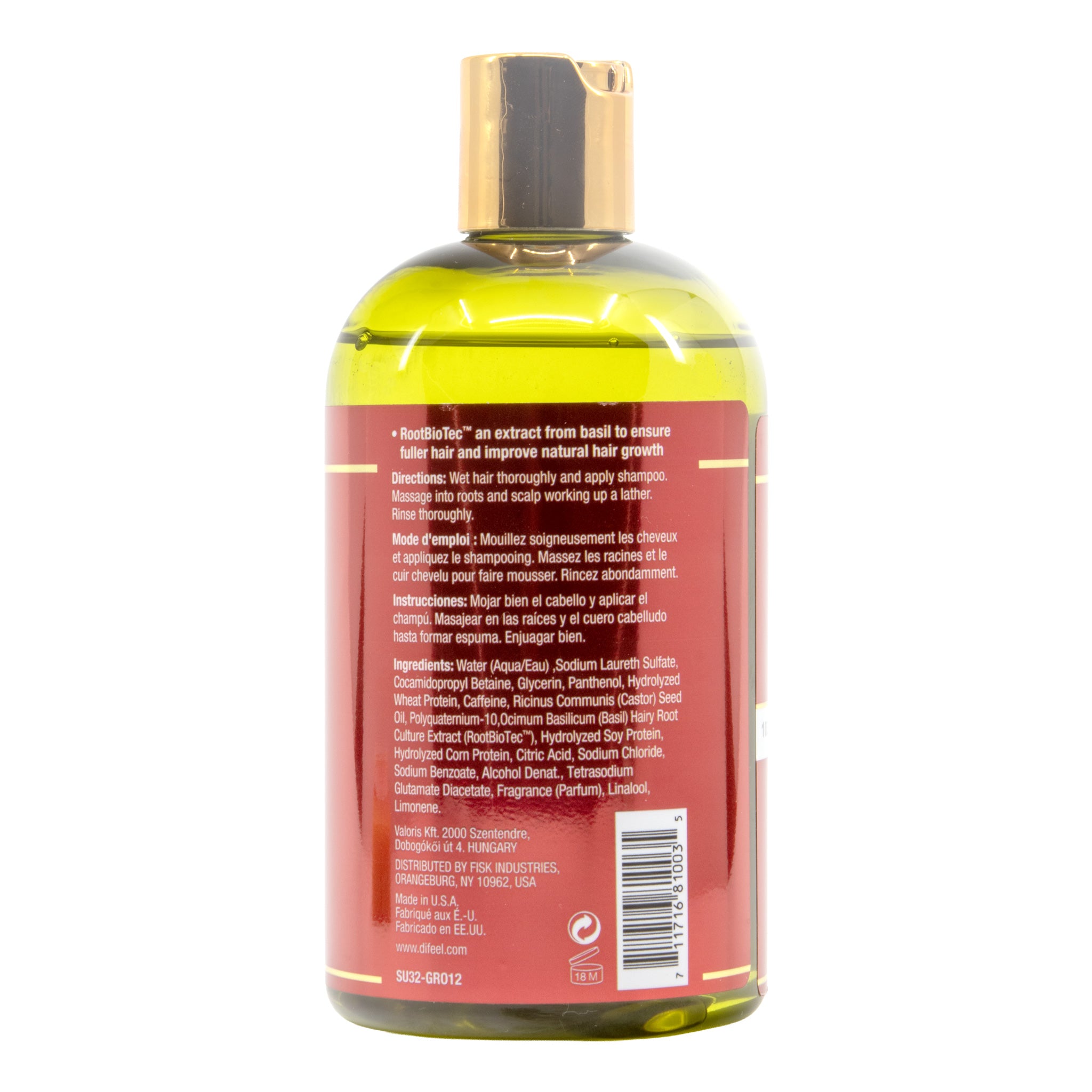Difeel(Sunflower)  Ultra Growth Basil & Castor Oil Pro-Growth Shampoo (12oz) - Aone Beauty Supply Online Store