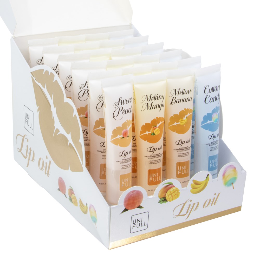 UNI FULL Lip Oil White Set (15ml, 4 Flavors X 6 Each)