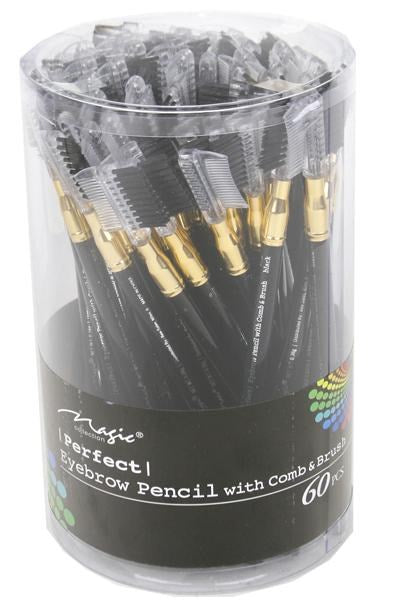 MAGIC COLLECTION Eyebrow Pencil with Comb & Brush (60pcs/jar)