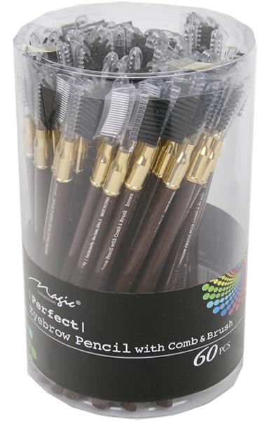 MAGIC COLLECTION Eyebrow Pencil with Comb & Brush (60pcs/jar)