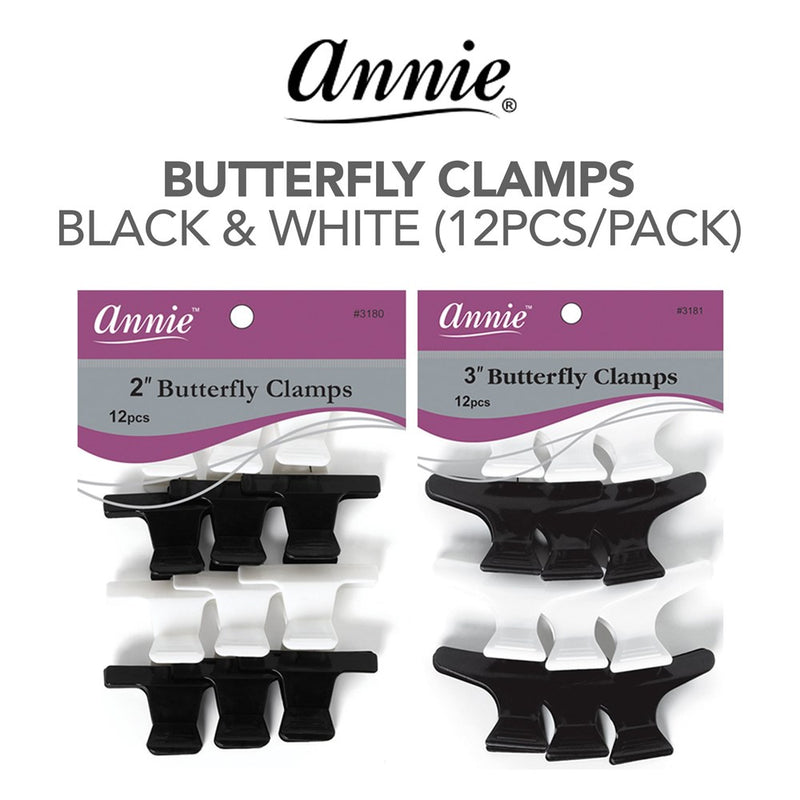 ANNIE Butterfly Clamps Black & White (12pcs/pack)
