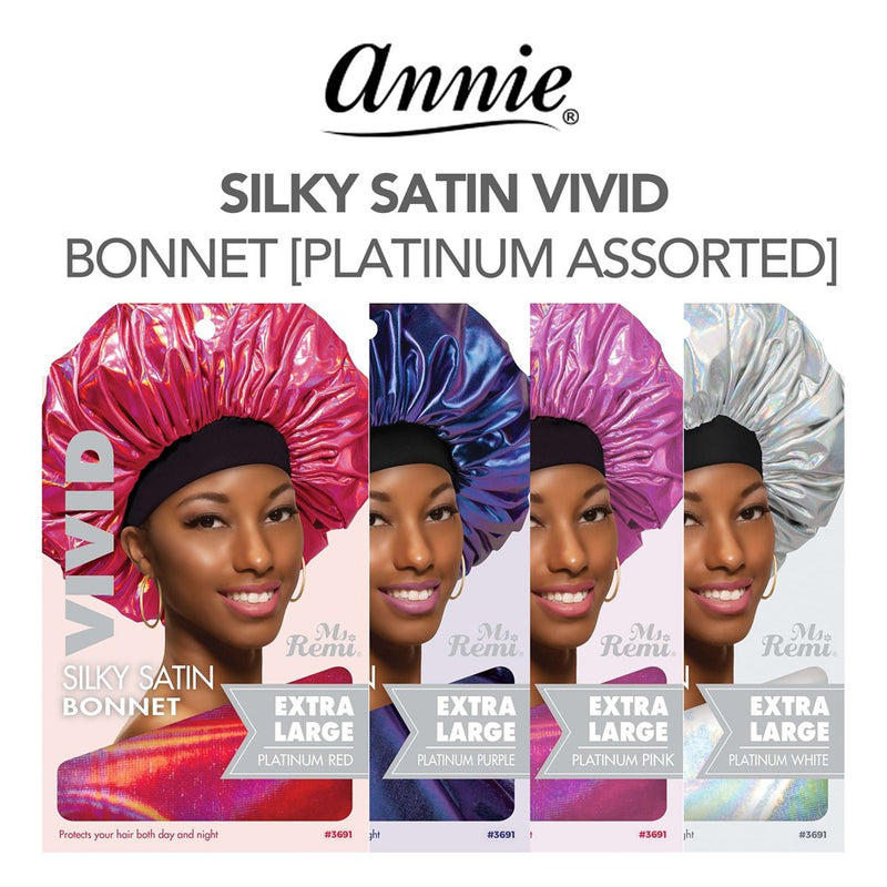 ANNIE Silky Satin Vivid Bonnet [Platinum Assorted]