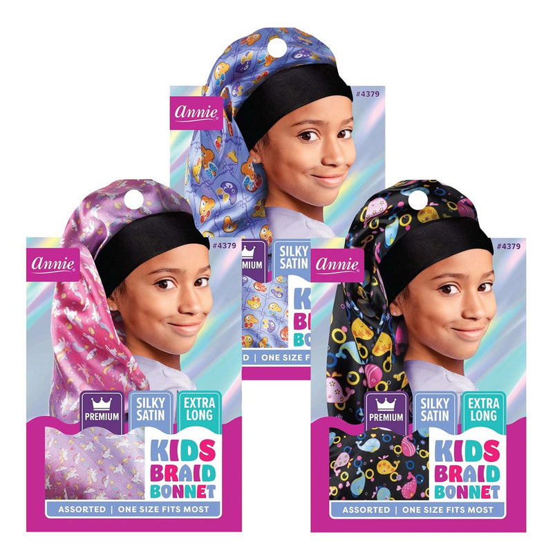 ANNIE Premium Kid's Silky Wide Edge Braid Bonnet