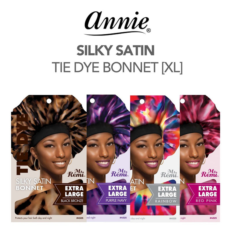 ANNIE Silky Satin Tie Dye Bonnet [Extra Large]