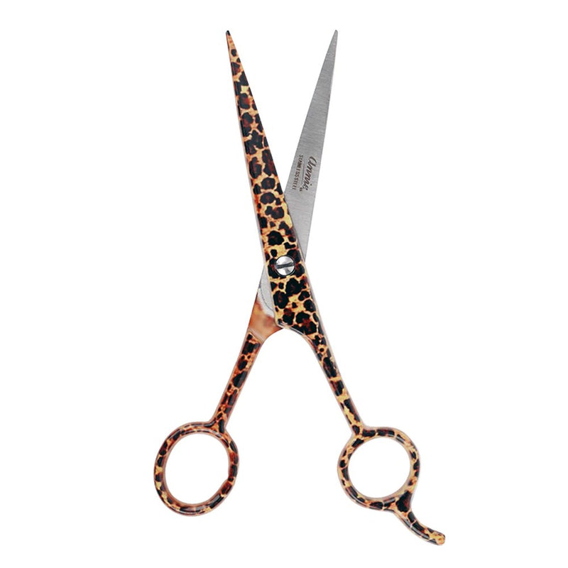ANNIE Premium Stainless Steel Straight Hair Shears [Leopard Pattern]
