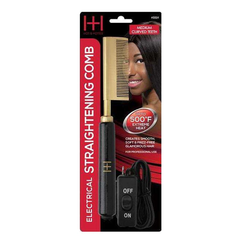 ANNIE Hot & Hotter Electrical Straightening Comb [Medium Curved Teeth]