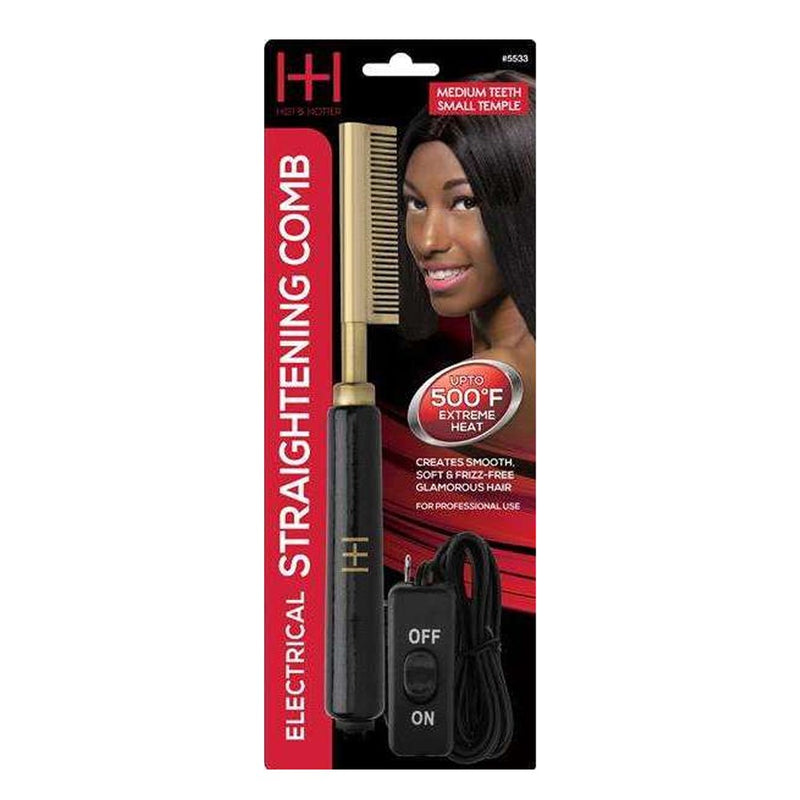 ANNIE Hot & Hotter Electrical Straightening Comb [Medium Teeth Small Temple]
