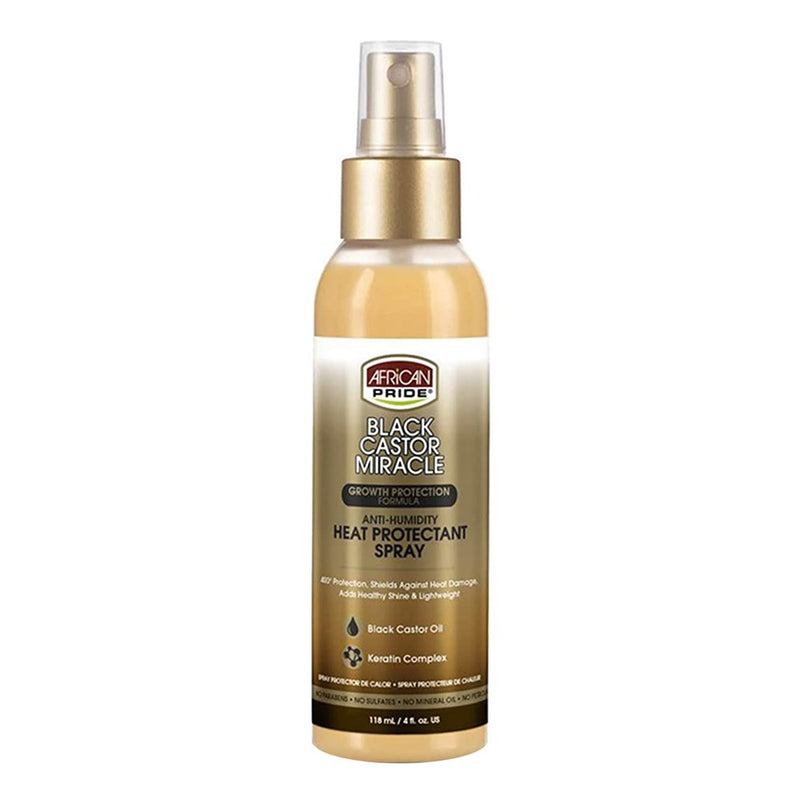 AFRICAN PRIDE Black Castor Miracle Heat Protectant Spray (4oz) - Discontinued