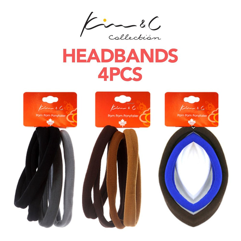 KIM & C 4pcs Elastic Headbands