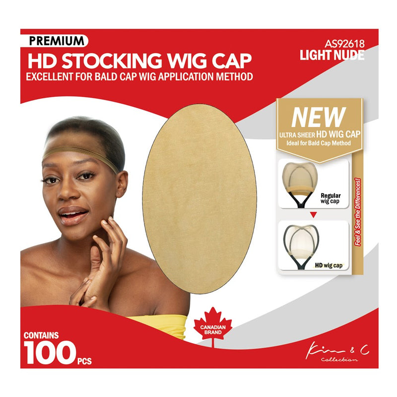 KIM & C Premium HD Stocking Wig Cap Bulk Pack (100pcs)