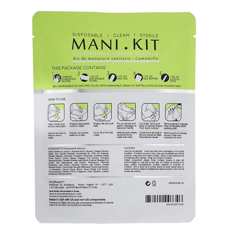 AVRY BEAUTY All-In-One MANI Kit with Chamomile Gloves