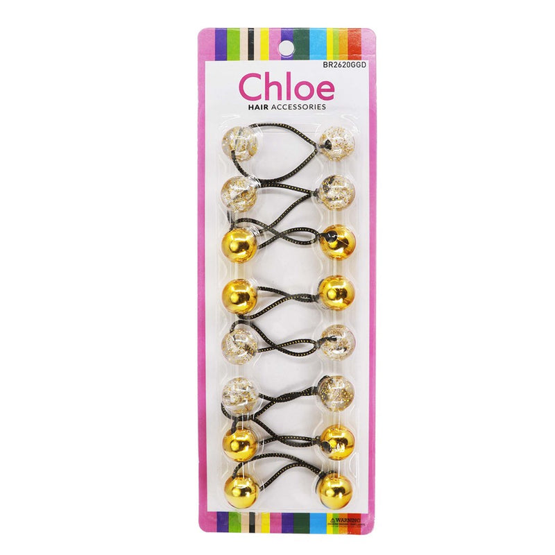 CHLOE 20mm Twin Beads Ponytailers (8pcs)