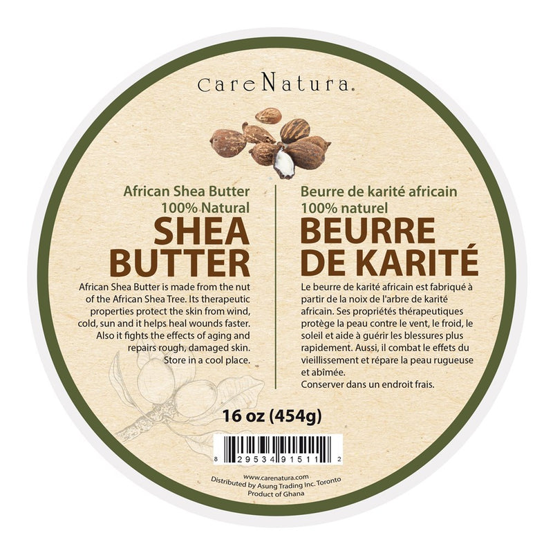 CARE NATURA  100% Natural Pure White African Shea Butter (16oz)