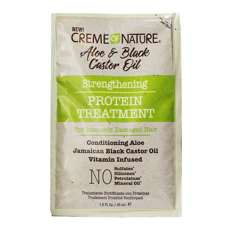 CREME OF NATURE Aloe & Black Castor Oil Strengthening Protein Treatment Packet (1.5oz) Discontinued
