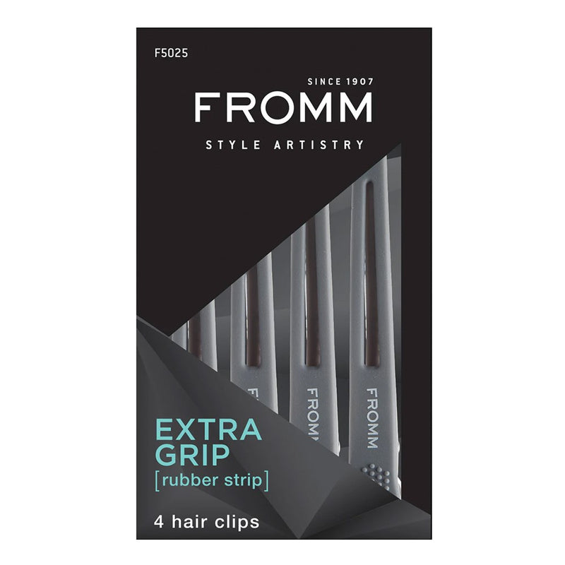 FROMM Rubberized Grip Hair Clips 4-pack