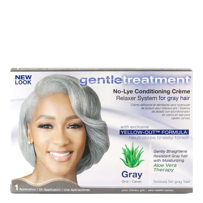 GENTLE TREATMENT No-Lye Conditioning Creme Relaxer Kit [Gray]