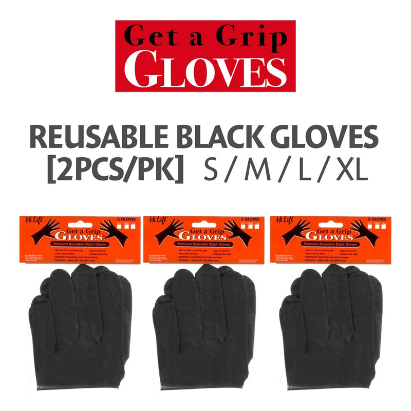 GET A GRIP GLOVES Reusable Black Gloves [2pcs/pk]
