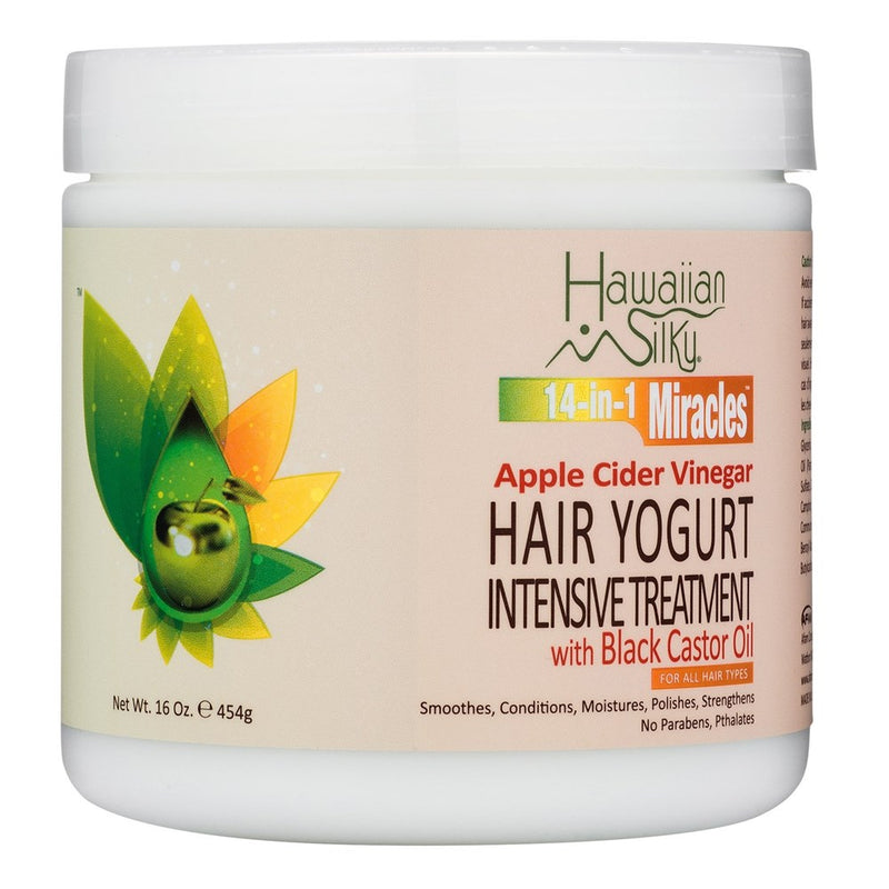 HAWAIIAN SILKY 14 In 1 Miracles Natural Apple Cider Vinegar Hair Yogurt Treatment (16oz)