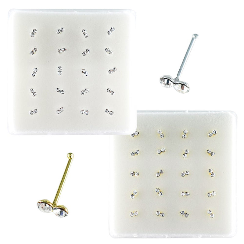 INTERVISION 925 Stering Silver Nose Stud w/tip NP19009-12 (20pcs)